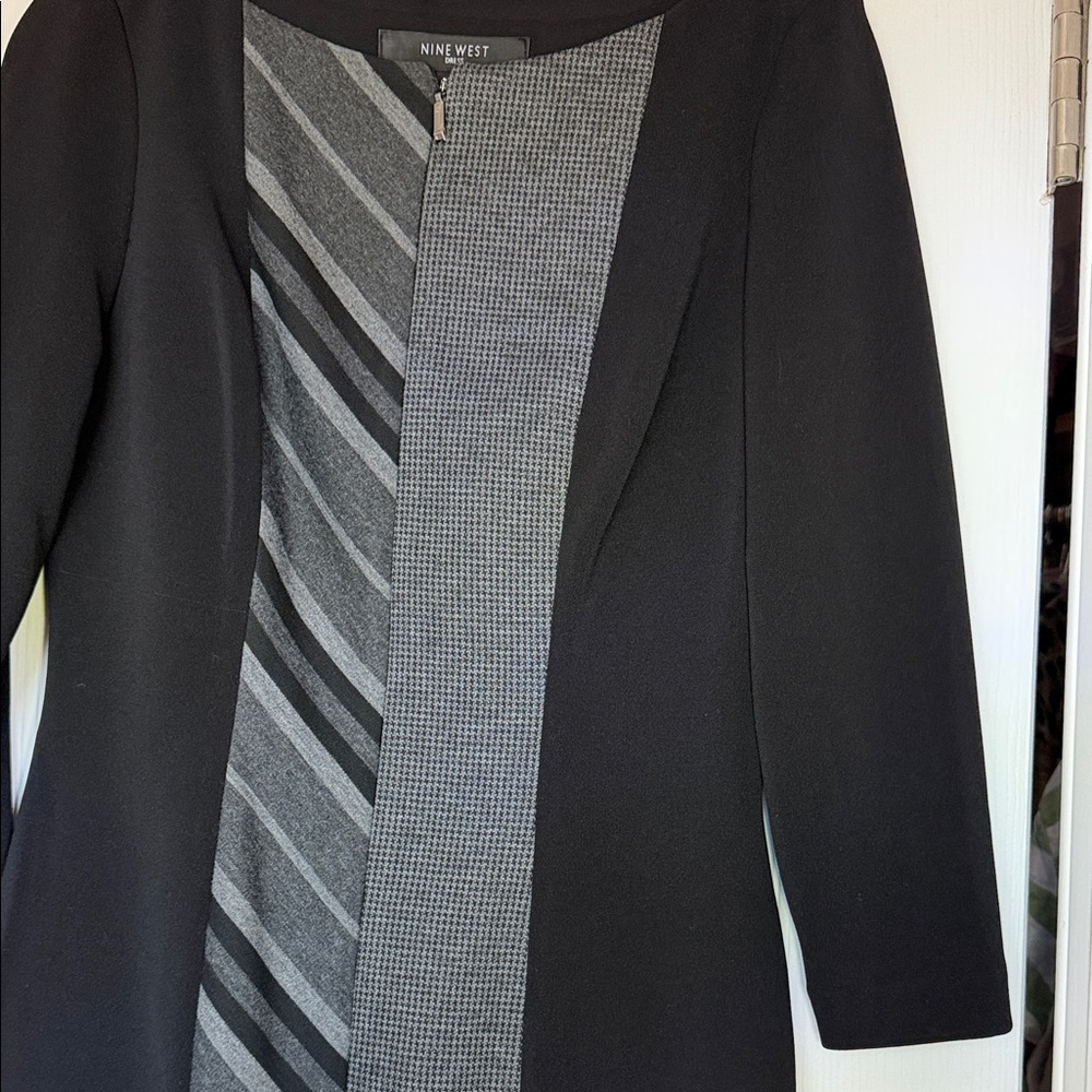 Calvin Klein Black and Gray Striped Dress - Picture 4 of 11